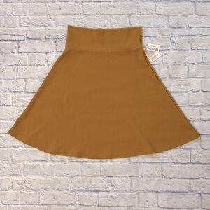 LuLaRoe Azure Textured Mustard Yellow Stretchy Fit and Flare Skirt Size XL NWT